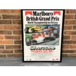 Framed Marlboro British Grand Prix Poster
