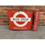 Enamel Bus Stop Request Post Sign
