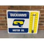 Enamel Duckhams Motor Oils Thermometer Sign