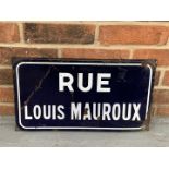 French Enamel Street Sign Rue Louis Mauroux""