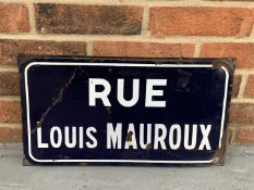 French Enamel Street Sign Rue Louis Mauroux""