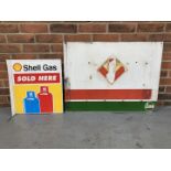 Aluminium Flammable Castrol Sign & Shell Gas Sold Here Sign (2)