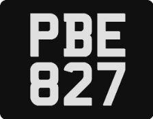 PBE 827 Registration Number