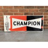 Metal Champion Spark Plug Sign