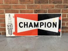 Metal Champion Spark Plug Sign