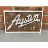 Cast Aluminium Austin Cars Sign