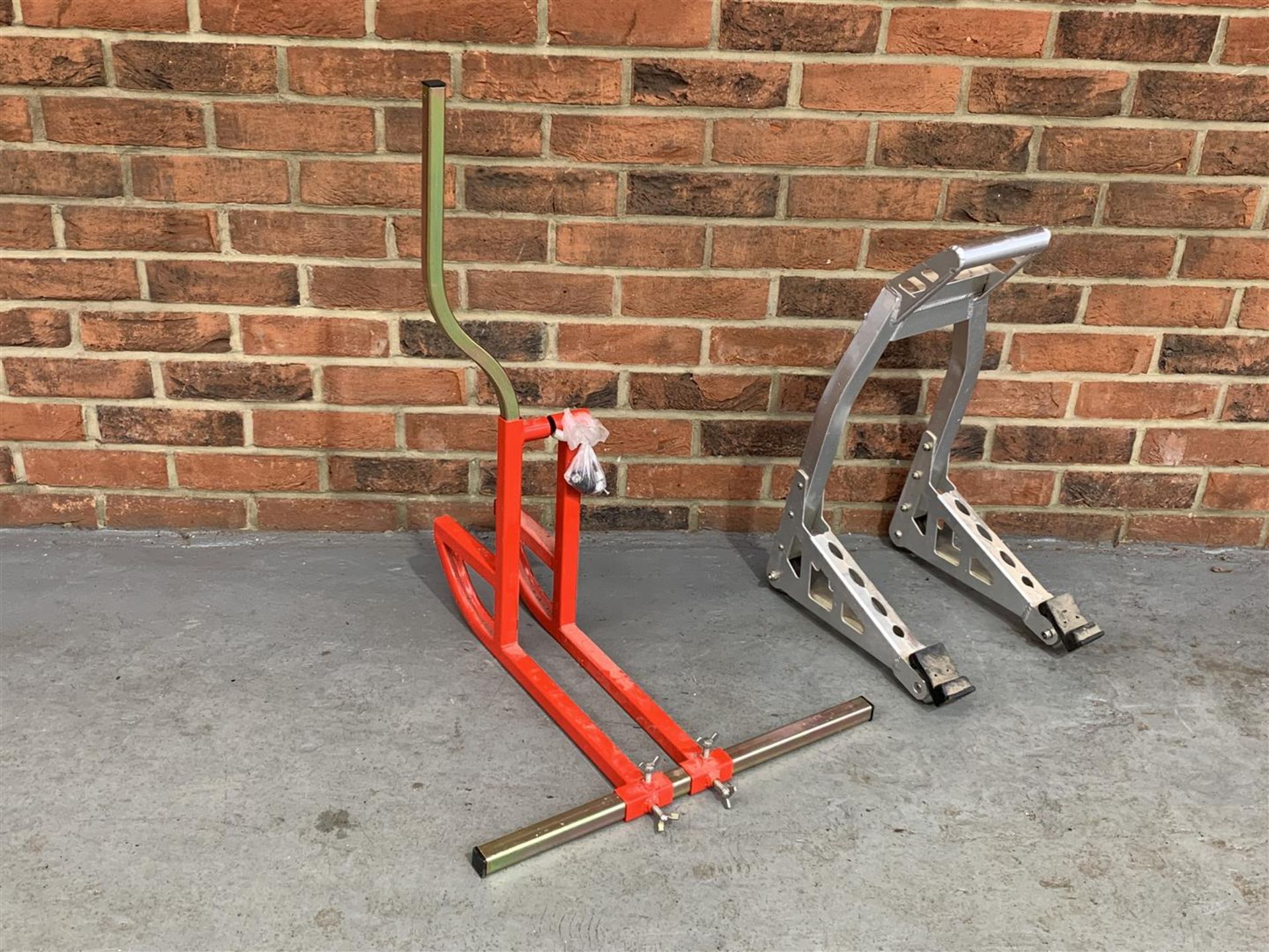 Two Motorcycle Paddock Stands