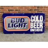 Large Enamel Bud Light Beer Sign