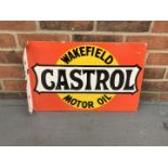 Enamel Castrol Wakefield Motor Oil Flanged Sign
