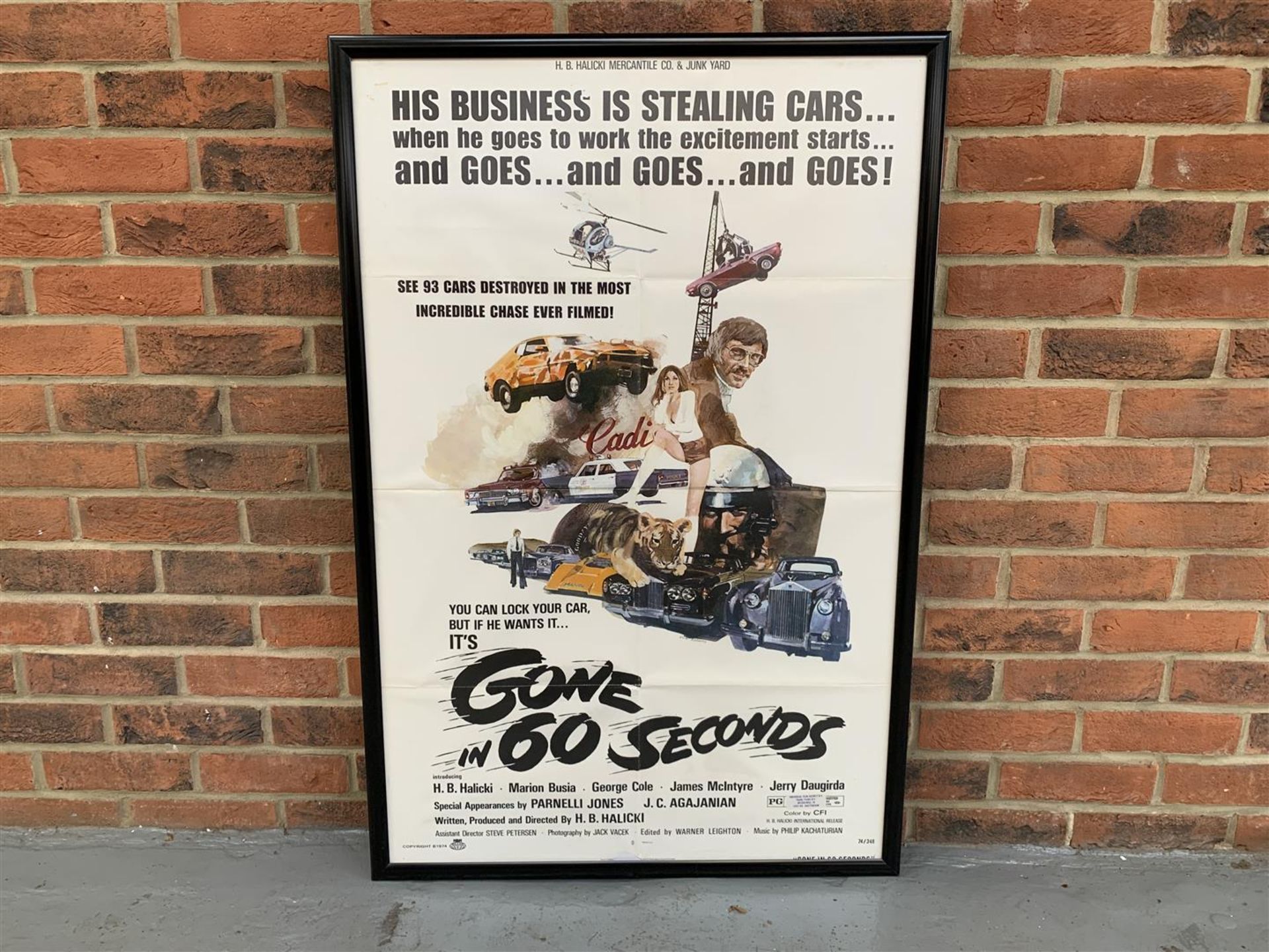 Original Framed Gone In 60 Seconds" Poster"