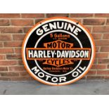 Circular Enamel Genuine Harley-David Motorcycles Sign