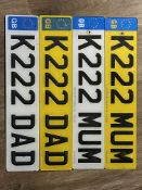 K222 MUM and K222 DAD Registration Numbers
