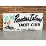 1950's Painted Metal Paradise Island Yacht Club Sign