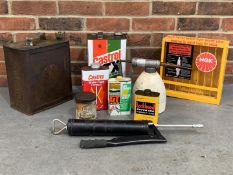 Mixed Lot Of Vintage Shell Fuel Can NGK Display Etc