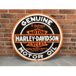 Circular Enamel Harley-Davidson Motorcycles Sign