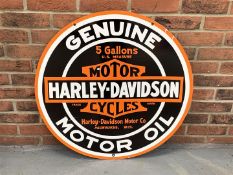 Circular Enamel Harley-Davidson Motorcycles Sign