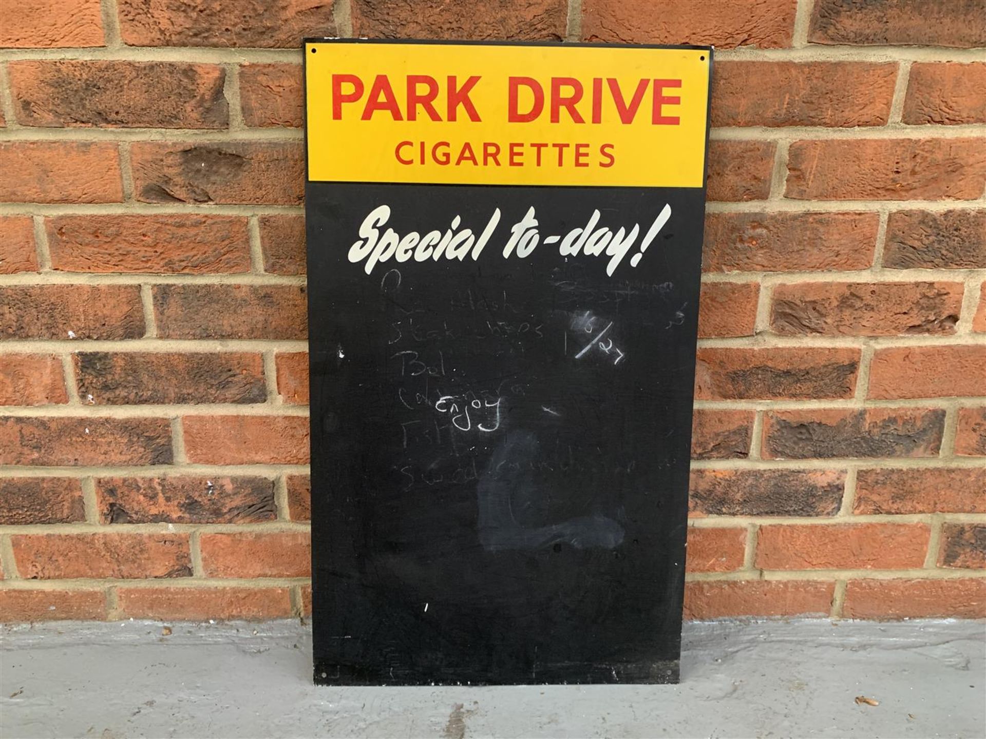 Metal Park Drive Cigarettes Black Board Sign