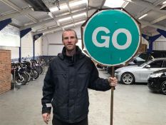 Workman's Metal STOP/GO Sign