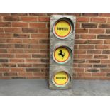 Modern Metal Framed Ferrari Traffic Light Wall Display