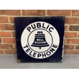 Original 1930's Bell Telephone American Enamel Flanged Sign