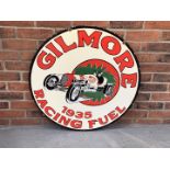 Circular Enamel Gilmore Racing Fuel Sign