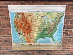 Large 1950's School Map Of America