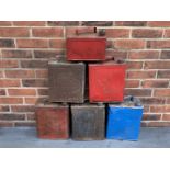Five Vintage Two Gallon Fuel Cans & One Gallon Can (6)