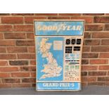 Tin Goodyear Map Sign