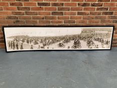 Vintage Panoramic Picture Of German Motorcycle Race