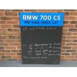 Painted On Board BMW 700 CS Pre-Race Check List (Ex Goodwood Display)