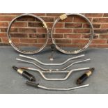 Four Vintage Motorbike Handle Bars Etc