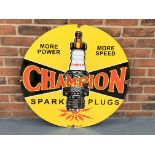 Enamel Circular Champion Spark Plug Sign