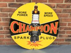 Enamel Circular Champion Spark Plug Sign