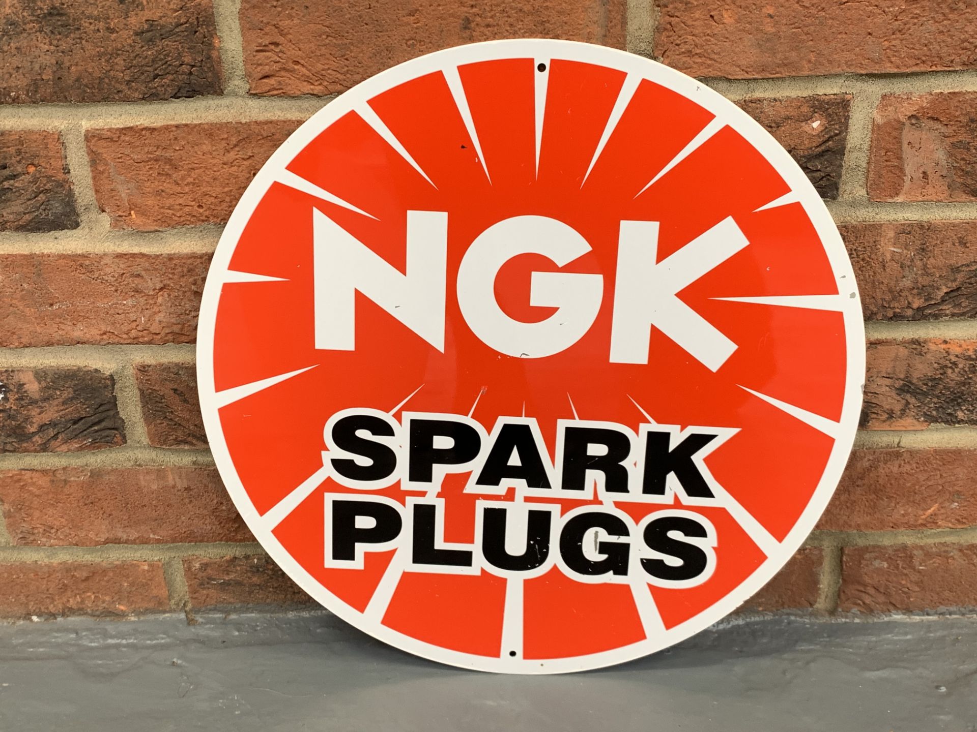Three Metal NGK, Shell & Goodyear Tyres Signs (3) - Image 2 of 5
