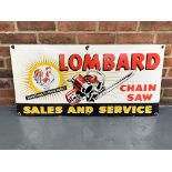 Enamel Lombard Chainsaw Sales & Service Sign