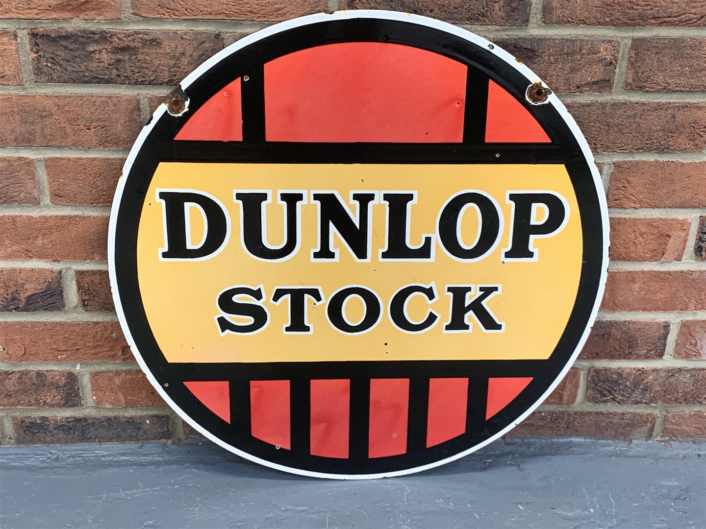 Enamel Circular Double Sided Dunlop Stock Sign - Image 2 of 2