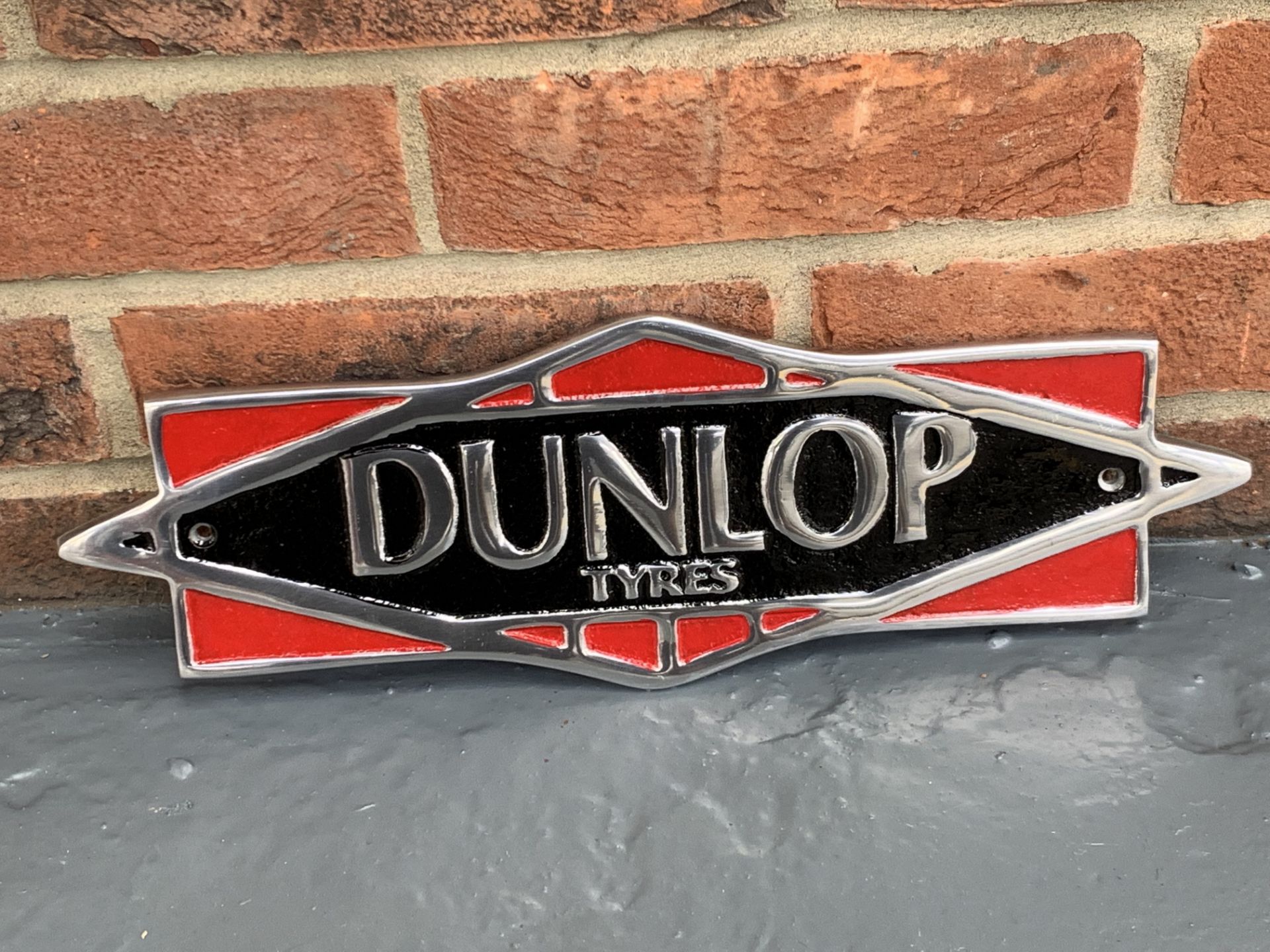 Cast Aluminium Dunlop & Firestone Tyres Sign (2) - Image 2 of 3