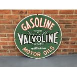 Enamel Circular Valvoline Gasoline Motor Oils Sign