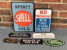 Seven Cast Iron Signs