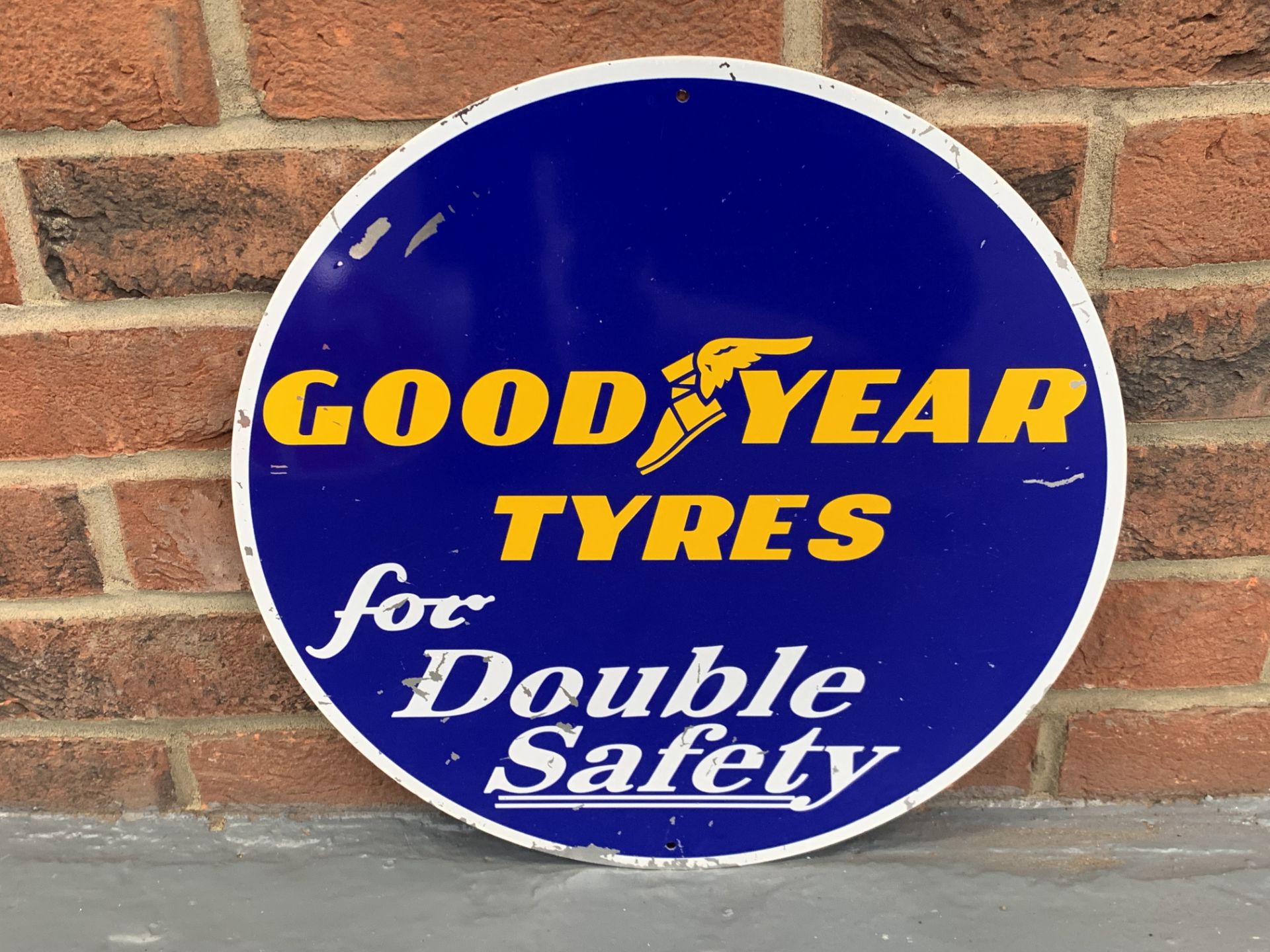 Three Metal NGK, Shell & Goodyear Tyres Signs (3) - Image 4 of 5