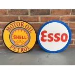 Metal Circular Shell & Esso Sign (2)
