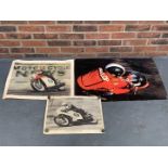 Three Unframed Motorcycle Posters