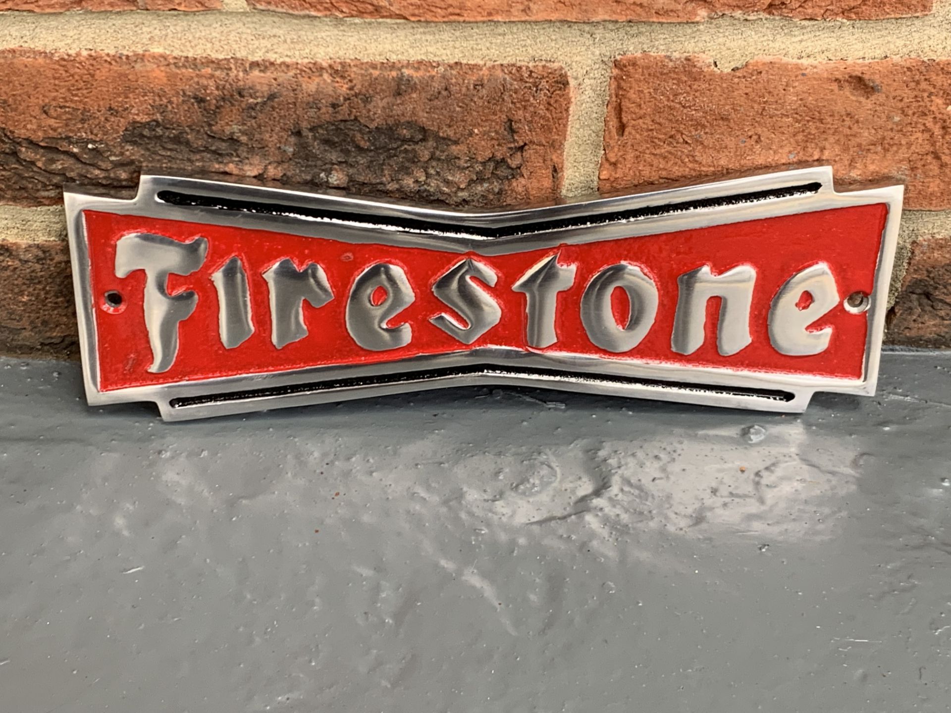 Cast Aluminium Dunlop & Firestone Tyres Sign (2) - Image 3 of 3