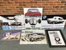 Six Classic BMW Print On Plastic Board