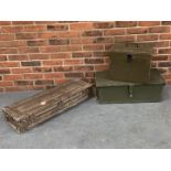 Three Metal/Wooden Military Type Boxes