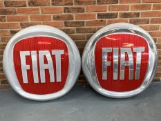 Two Plastic Fiat Dealership Signs