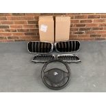 BMW E36 328 Sport Steering Wheel & Two Pairs Of X5 Front Grilles
