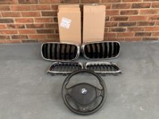 BMW E36 328 Sport Steering Wheel & Two Pairs Of X5 Front Grilles