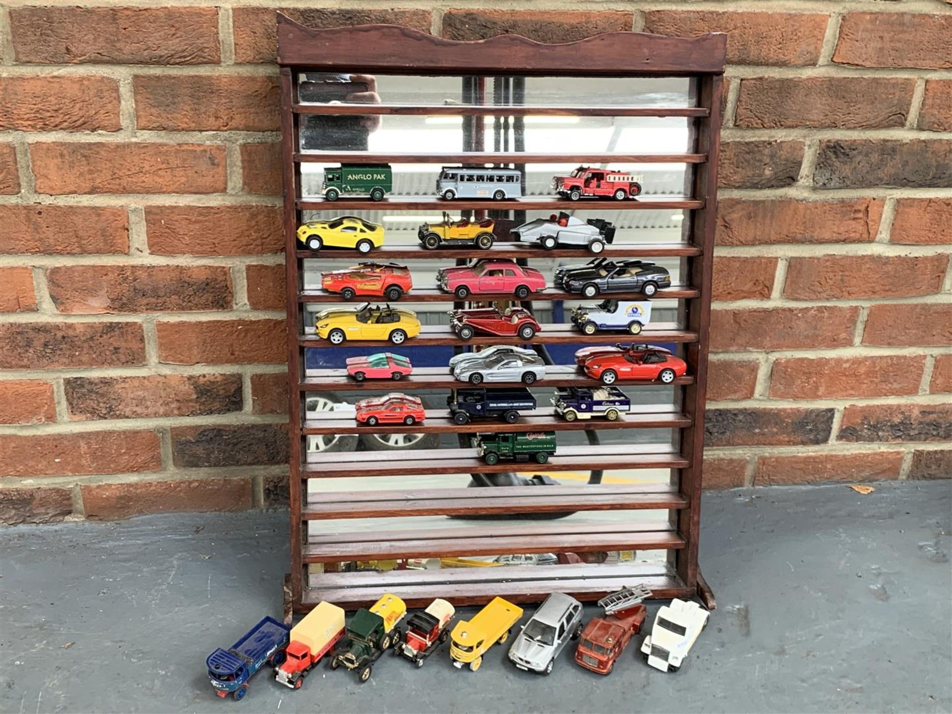 Shelf Of Play Worn Die Cast Toy Cars
