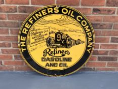 Enamel Circular The Refiners Oil Company Sign